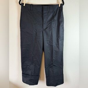 ZARA Black Cropped Dress Pants Cuffed Hem High Rise Tailored Size M